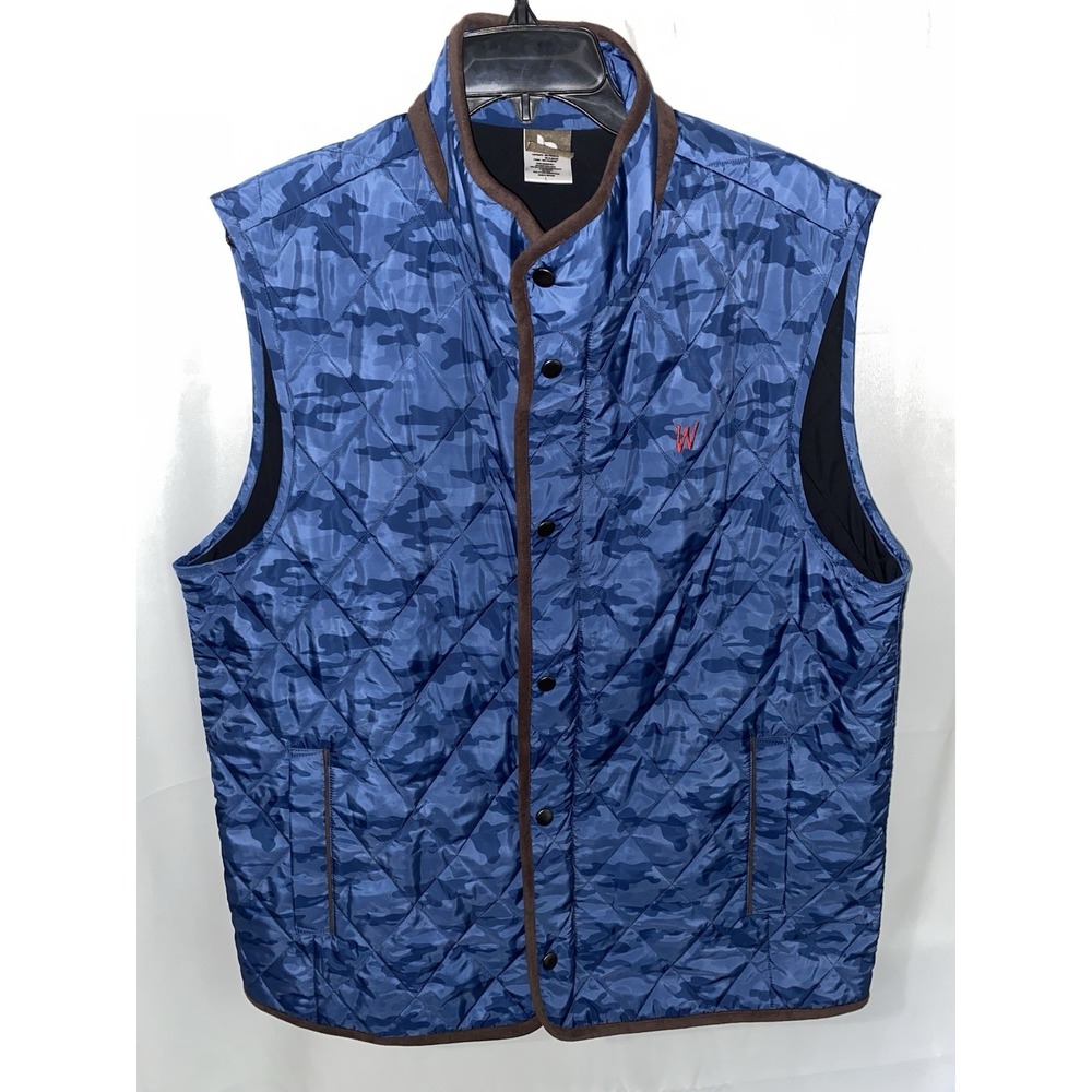 Wendy's Barco Blue Camo Quilted Vest‎ Mens Large Golf Performance